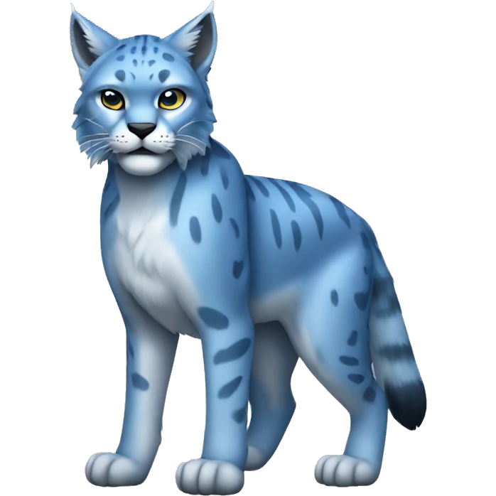 A blue lynx full body emoji