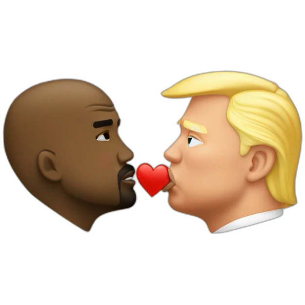 trump kissing kanye emoji