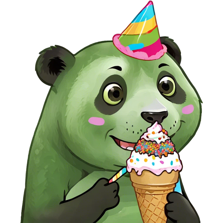 Panda eating ice creamjhgg emoji