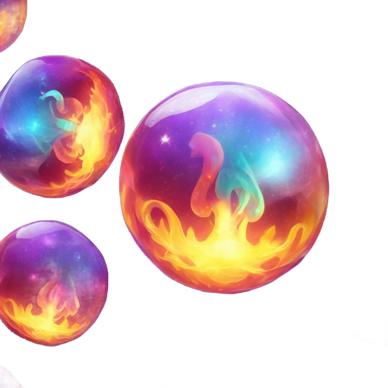 fortune telling ball in fire emoji