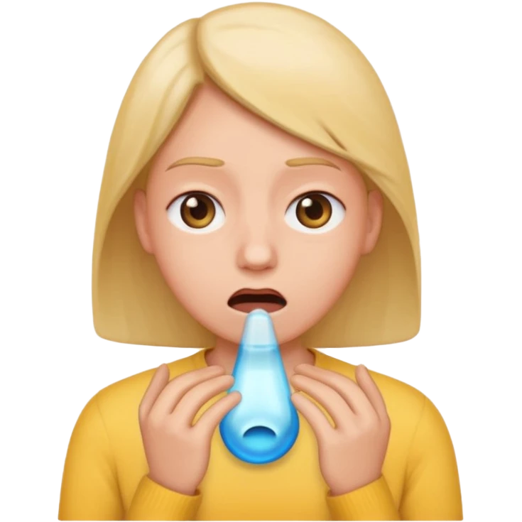 You make a emoji of a person sarcastically holding their breath because they like maybe with rolling eyes also because our daughter sent us a message saying she was gonna call us when she was free which she never does emoji