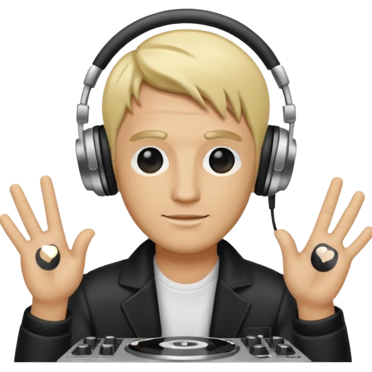 blonde man dj peace emoji