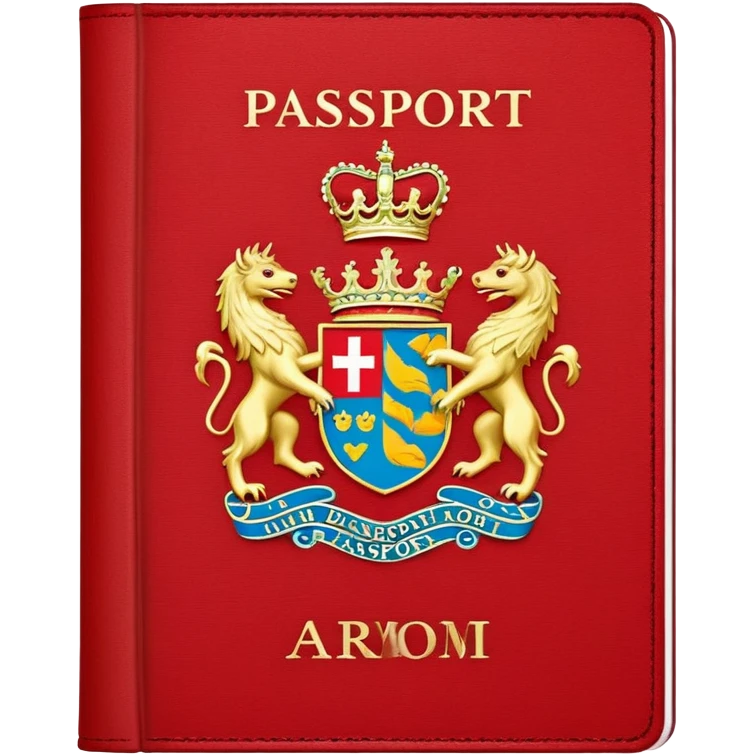 Danish passport, red cover with coat of arms emoji