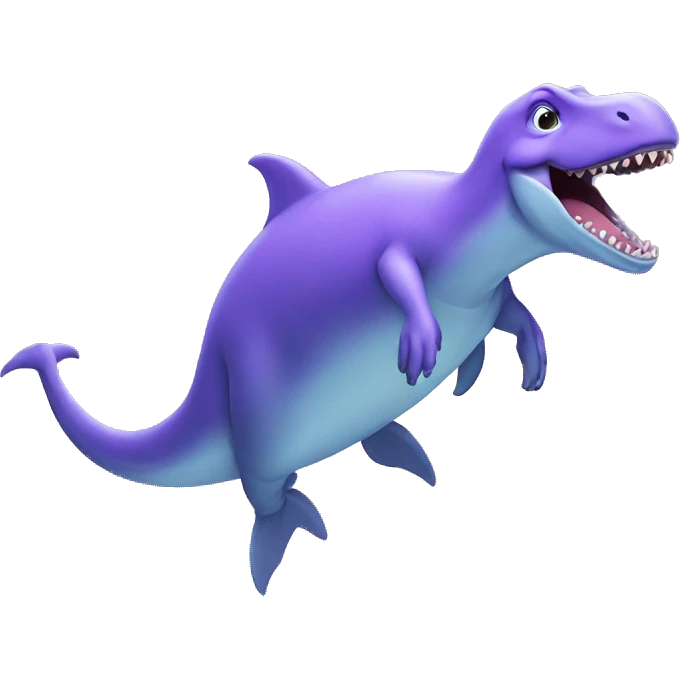Purple dinosaur riding a dolphin emoji