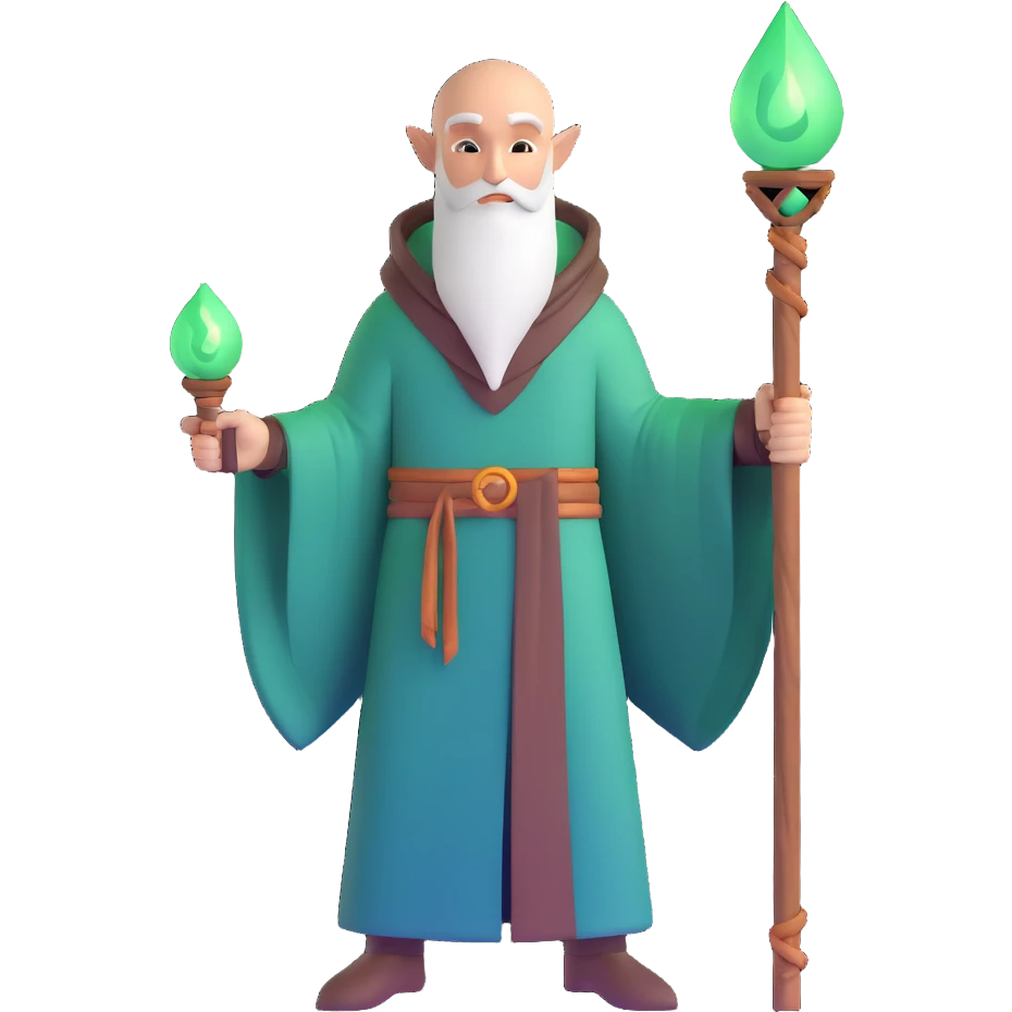Solas from Dragon Age with mage staff emoji