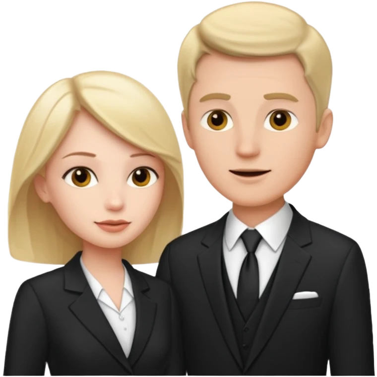 white man in formal suit talking to white woman in formal suit emoji