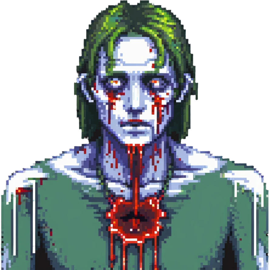 zombie man with blood slime dripping from his face emoji