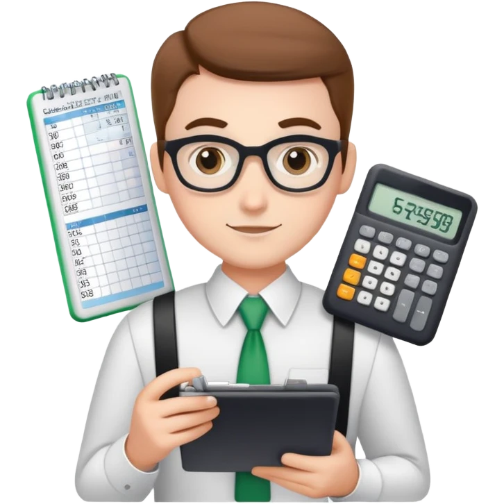 accountant with calculator and spreadsheet emoji