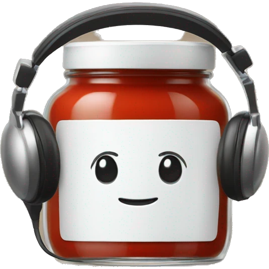 tomato sauce jar with headphones emoji
