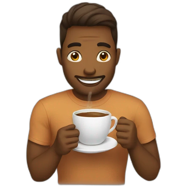 Morning with coffee emoji