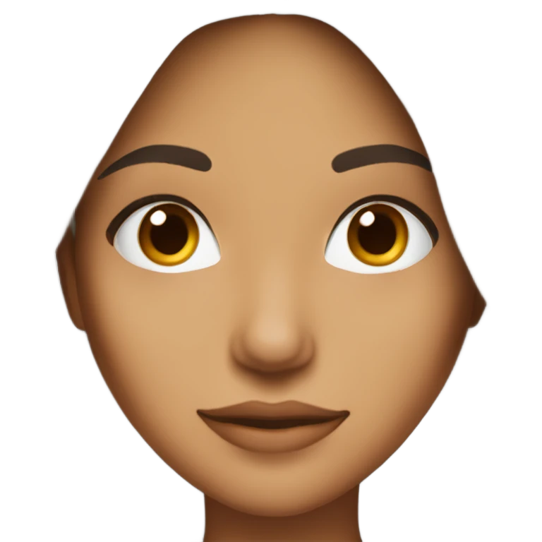 latina girl with brown eyes brown long hait and a pretty face emoji