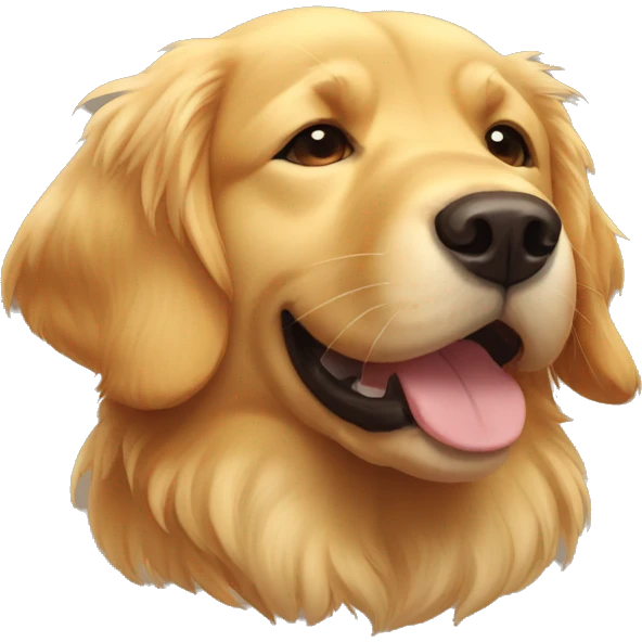 golden retriever with one eye closed and the other open😉 emoji