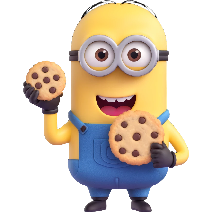 a minion eating a cookie emoji