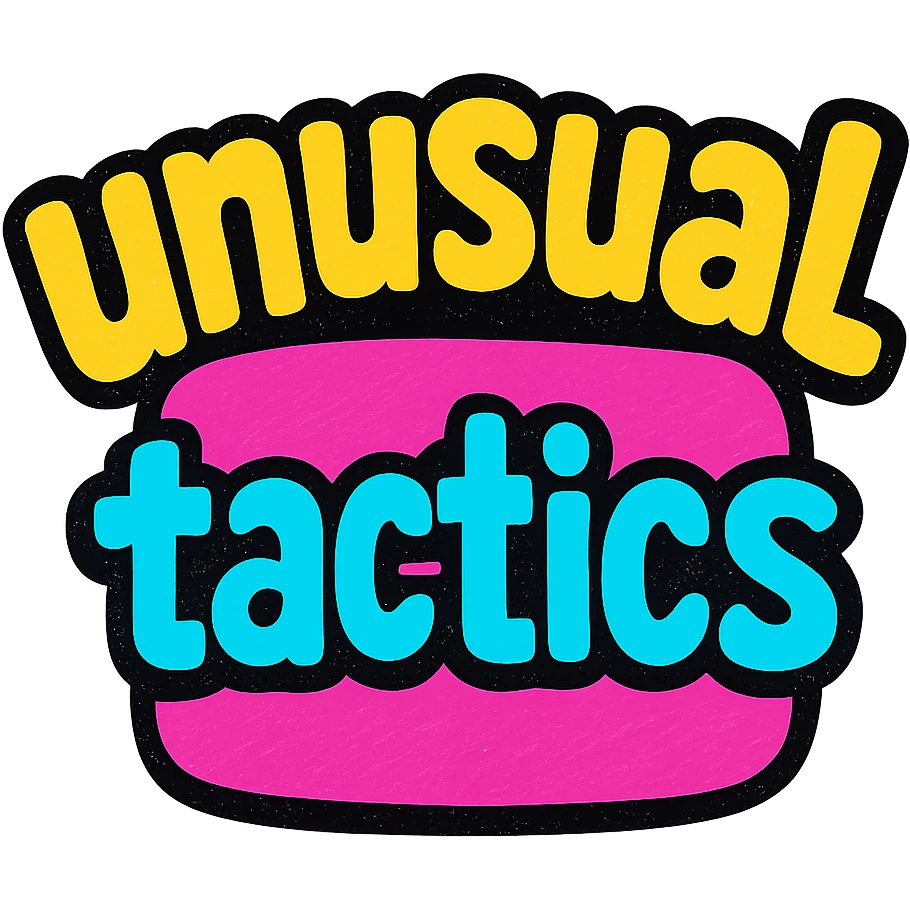 a logo, resembling that of a video tube site, for the text: "unusual tactics" emoji