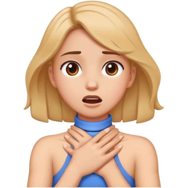 gurl with arms kindve choking her neck emoji