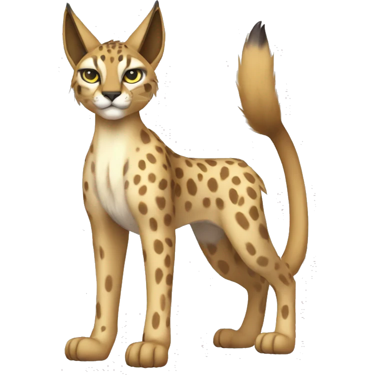 spotted Lynx-Caracal-Fakemon-hybrid full body emoji