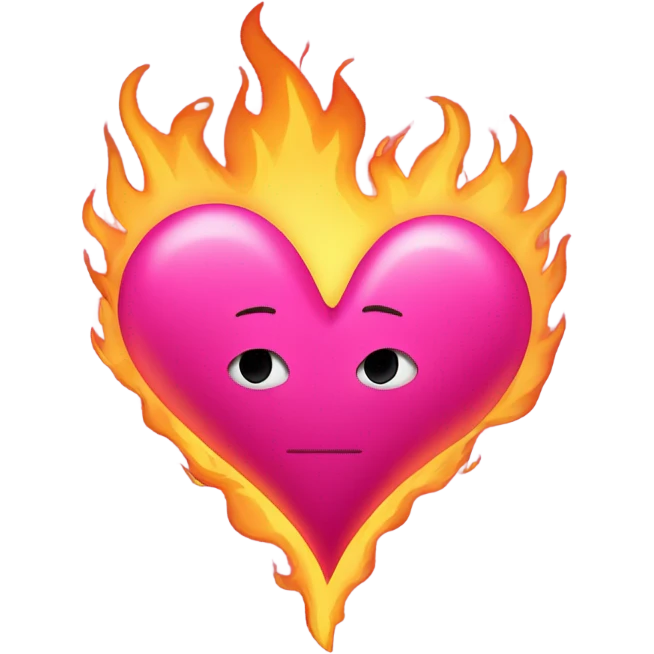 Pink heart on fire  emoji