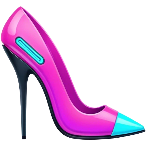 neon cyberpunk style 
stiletto emoji