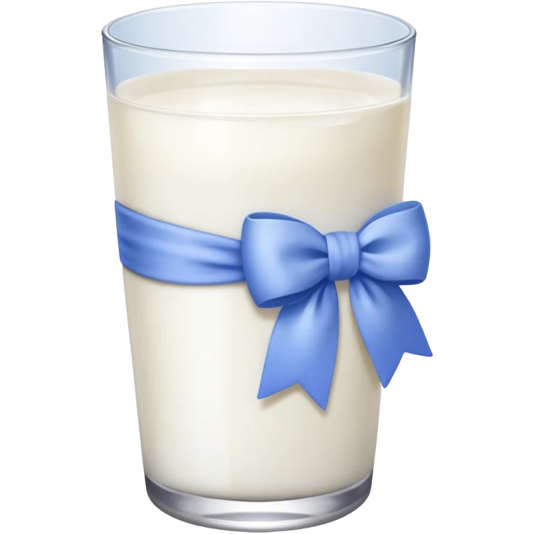 Glass of milk with a Periwinkle bow wrapped around the glass  emoji