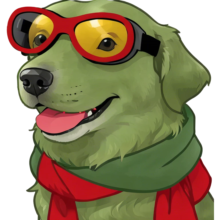 Golden retriever snowboarding emoji
