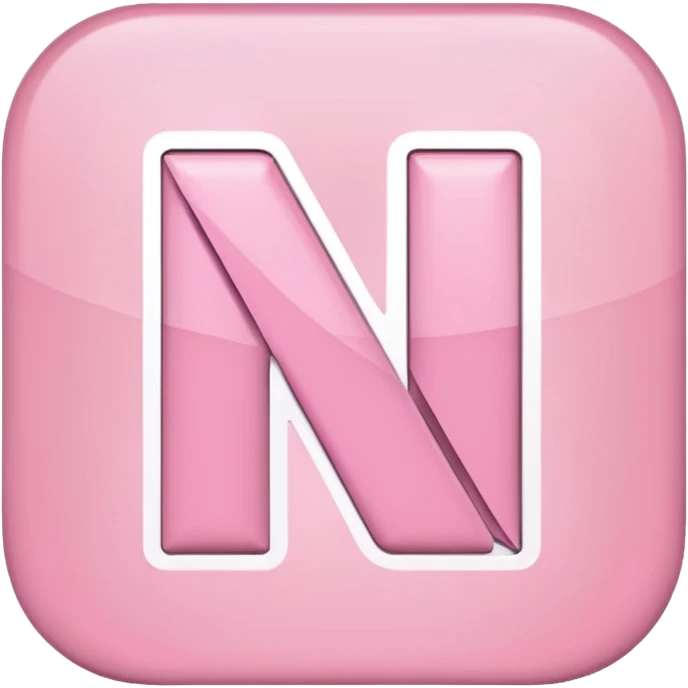 Netflix aesthetic "N" logo in pastel pink emoji