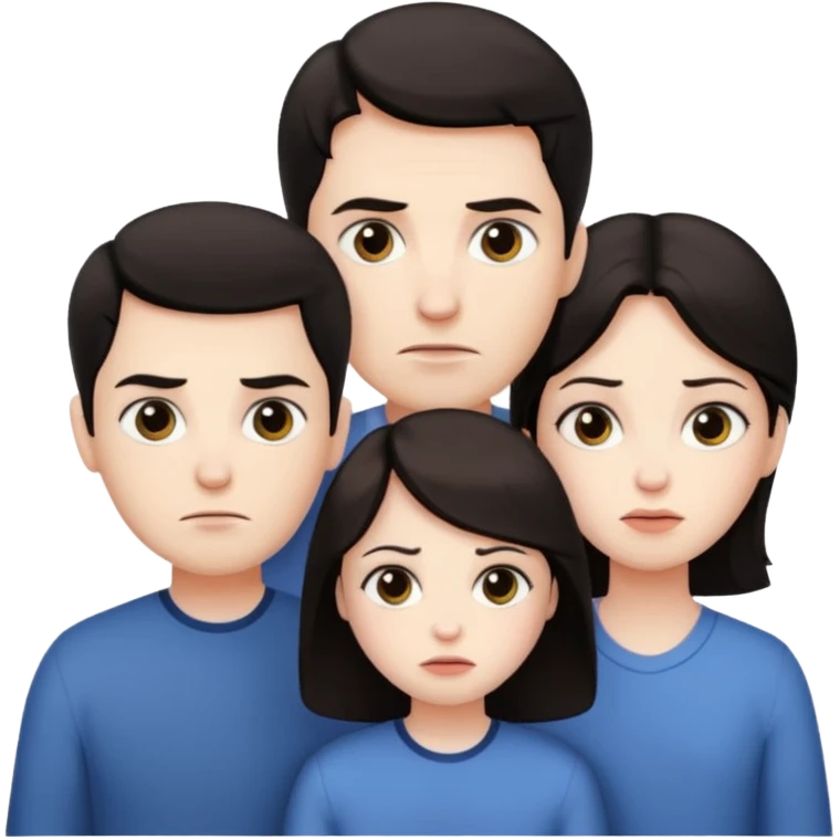 семья со строгими лицами  emoji