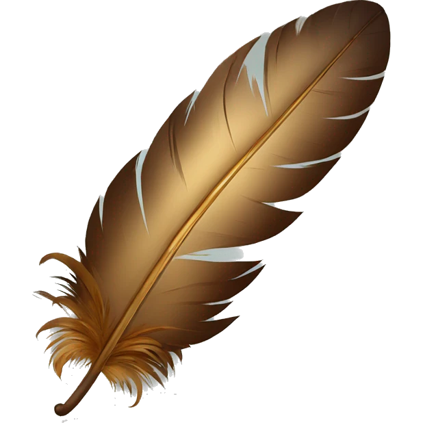 a feather quill and an open SCROLL emoji