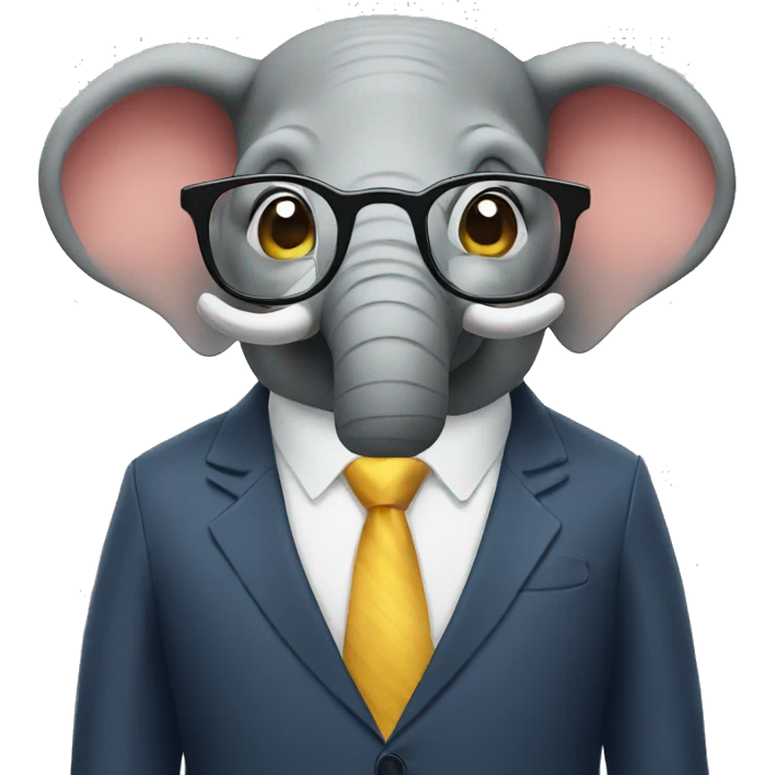 Financial elephant with glasses emoji