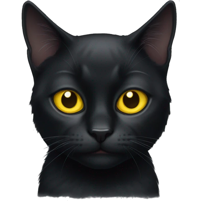 Black cat with yellow eyes  emoji