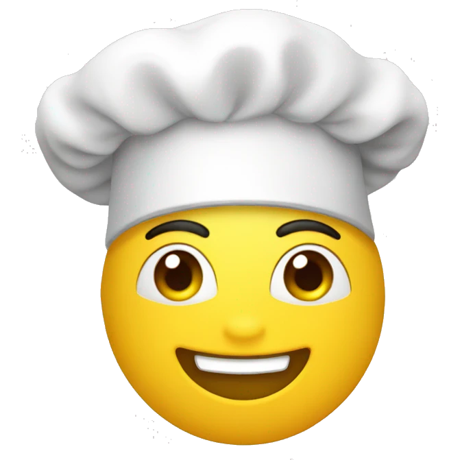 Gorro blanco de chef con cubiertos  emoji