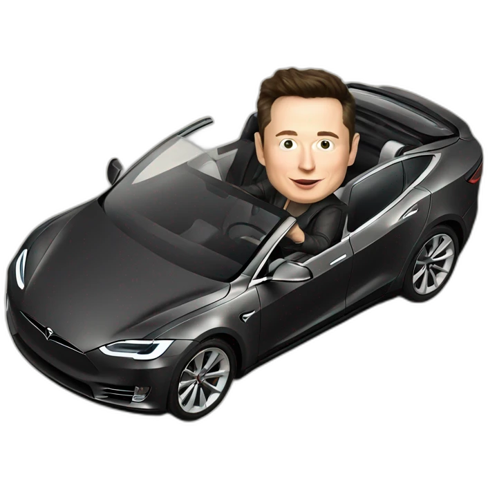elon musk driving a tesla emoji