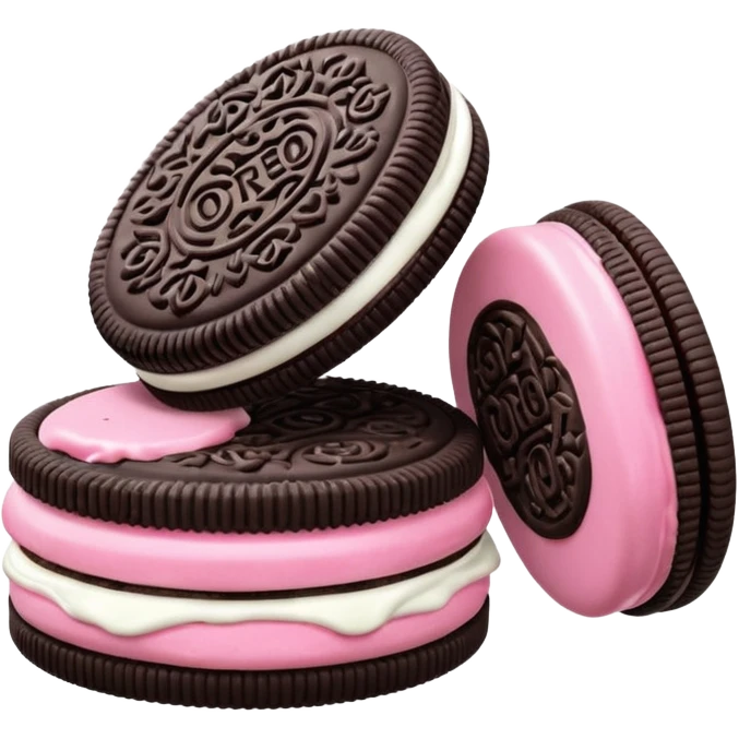 oreos pink and Oreo’s black emoji