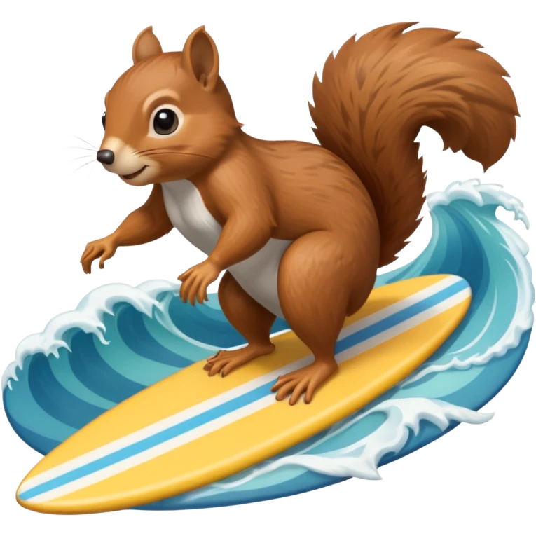 Squirrel riding a surfboard emoji