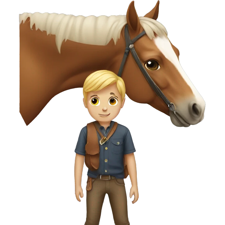 Boy with horse emoji