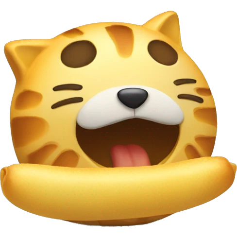 Chat qui mange un cailloux  emoji