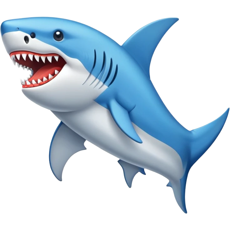 Un tiburón con zapatos tenis azules emoji
