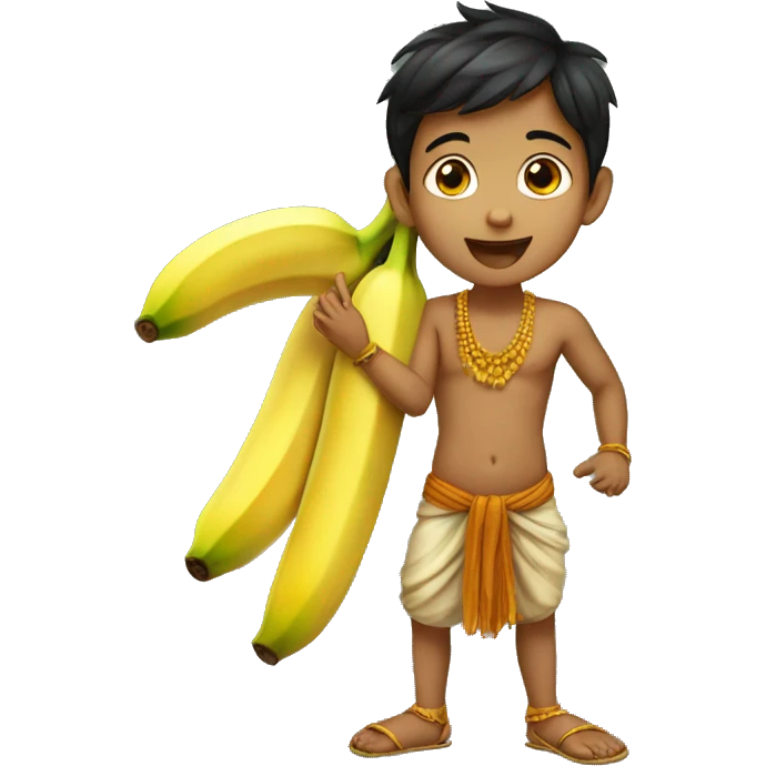 A Indian boy named shivam eating banana emoji