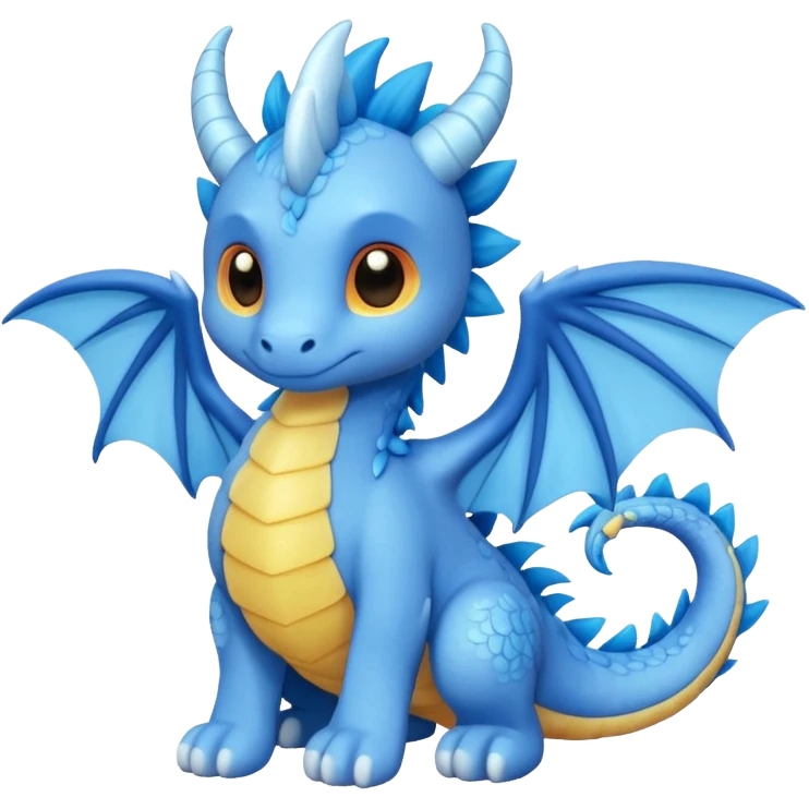 Sky dragon colour in blue and looks cute , have wings , follow the JELLYCAT emoji