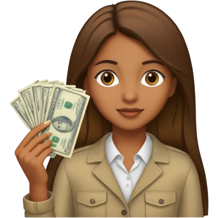 brownskin girl with straight hair with money  emoji