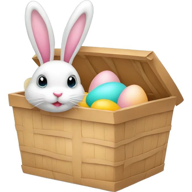 hamper with eggs and a bunny emoji