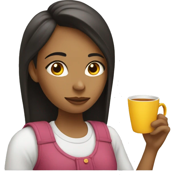 Girl sipping tea emoji