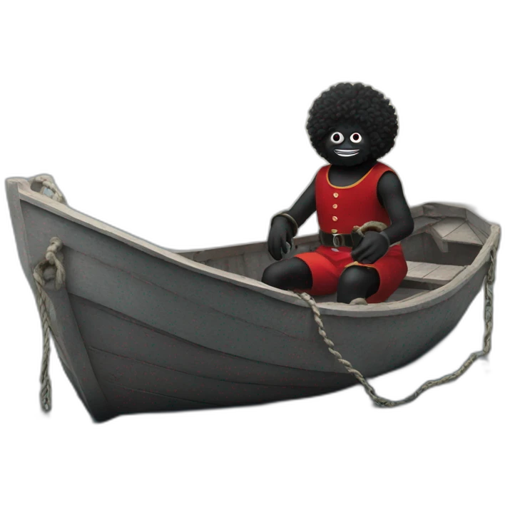 golliwog shackled to boat emoji