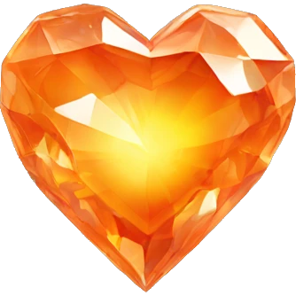 Orange crystal heart emoji