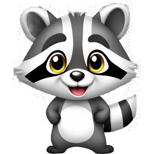 Happy raccoon with a t-shirt emoji