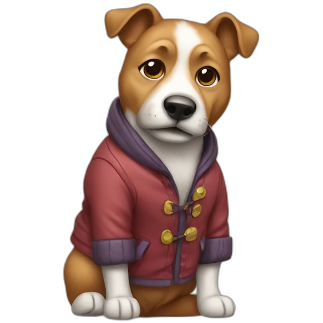 Dog wearing clother emoji