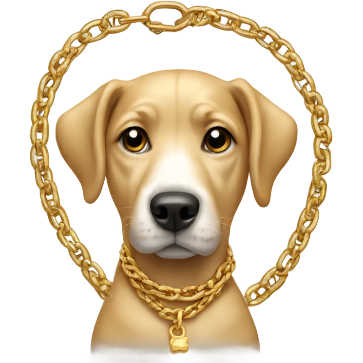 Dog wearing a gold chain emoji