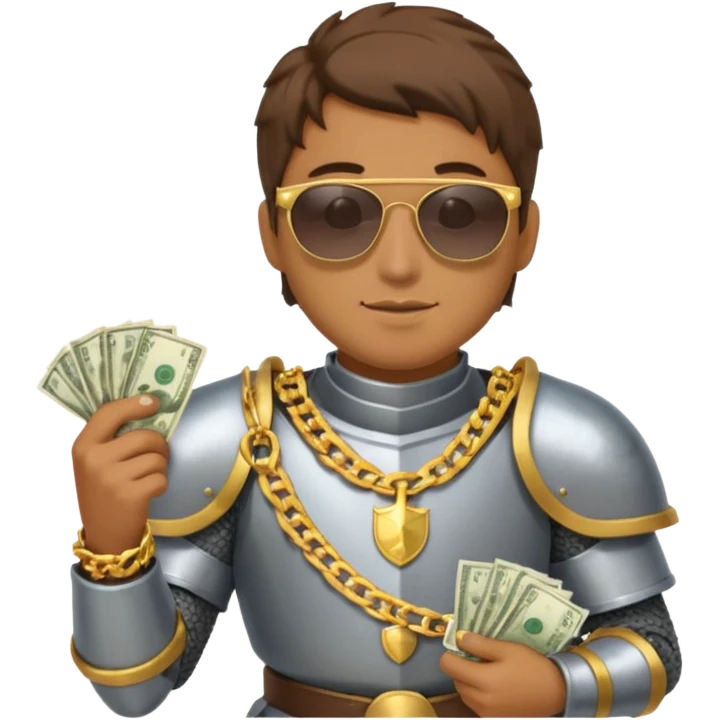 Knight gold chain sunglasses money emoji