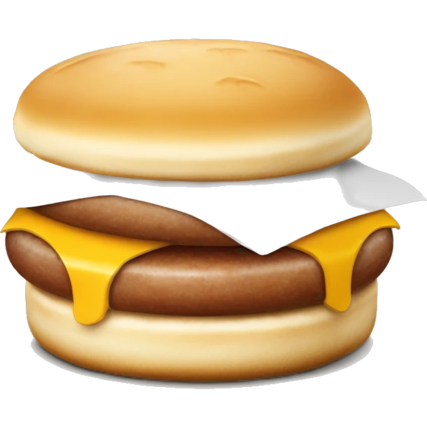mcdonalds sausage egg and cheese McMuffin sandwich with english muffin  emoji