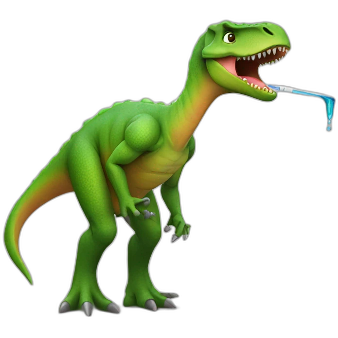 sick dinosaur taking his temperature emoji