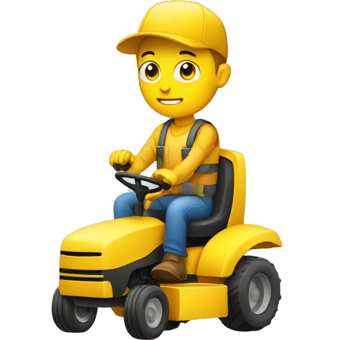 a tired person driving yellow tractor emoji